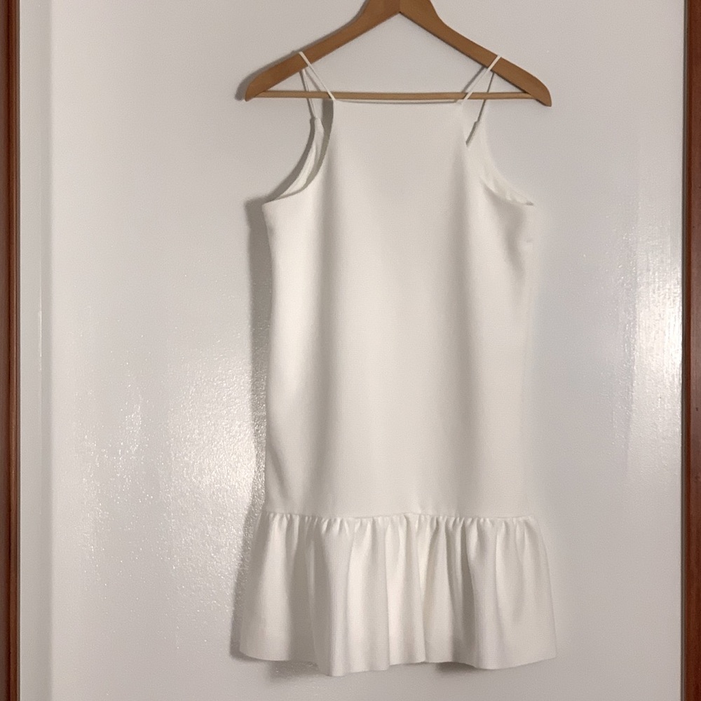 Zara White Drop Waist Party Dress